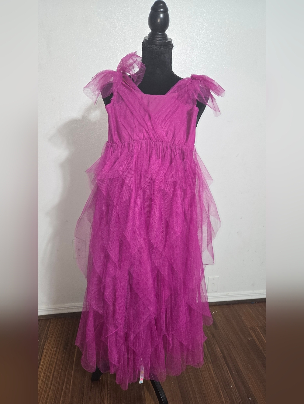Girls' Fuchsia Tulle Formal Dress